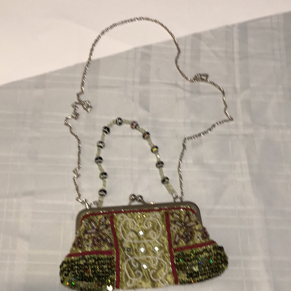 1980’s Vintage Beaded Purse Hand & shoulder Handle Clutch